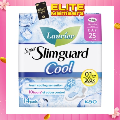 LAURIER Super Slimguard Cool Day Wing Sanitary Pad 25cm 14s