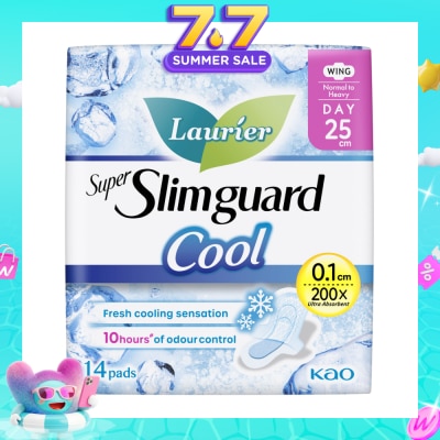 LAURIER - Super Slimguard Cool Day Wing Sanitary Pad 25cm 14s