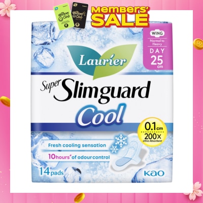 LAURIER Super Slimguard Cool Day Wing Sanitary Pad 25cm 14s