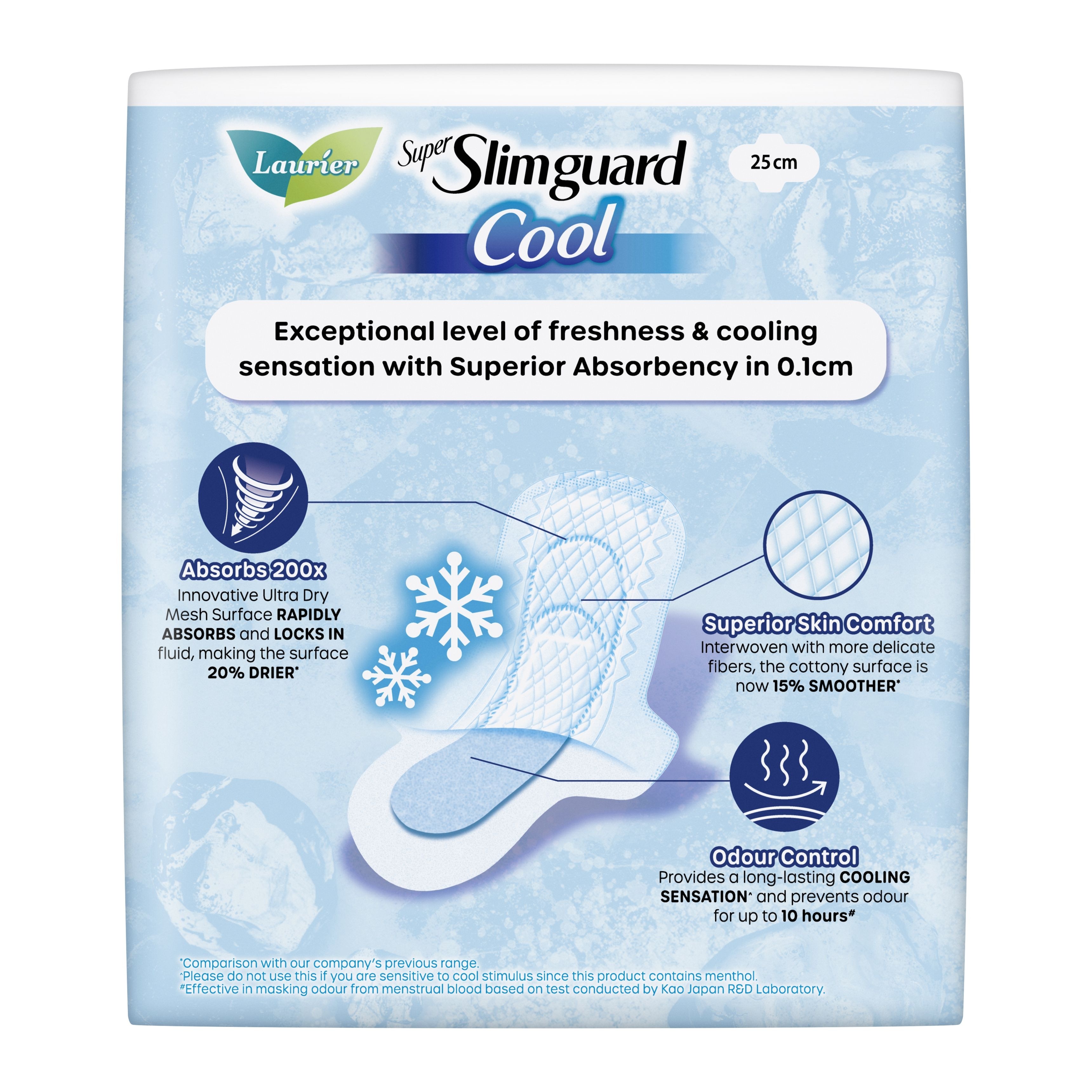 Super Slimguard Cool Day Wing Sanitary Pad 25cm 14s