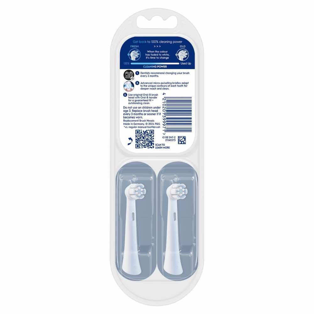 Clean & Gum Protect Electric Toothbrush Replacement Brush Heads White Refill 2s