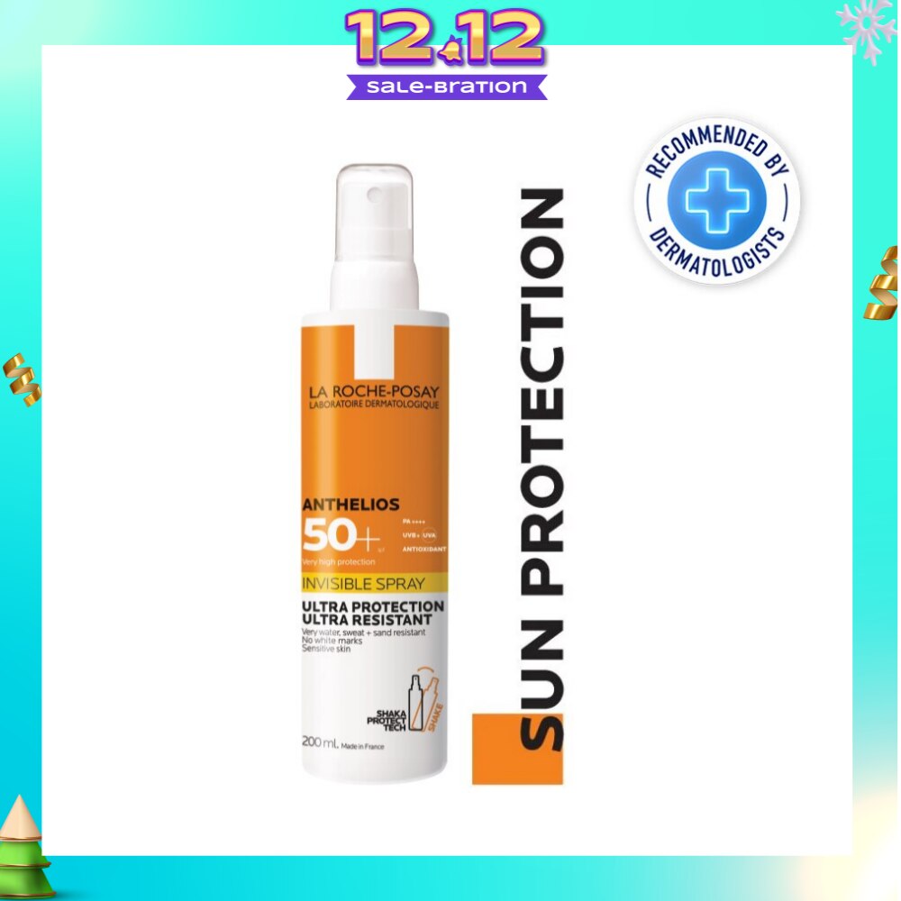 Anthelios Invisible Spray SFP50+ (Broad Spectrum UVB & UVA Facial Sunscreen for Sensitive Skin) 200ml