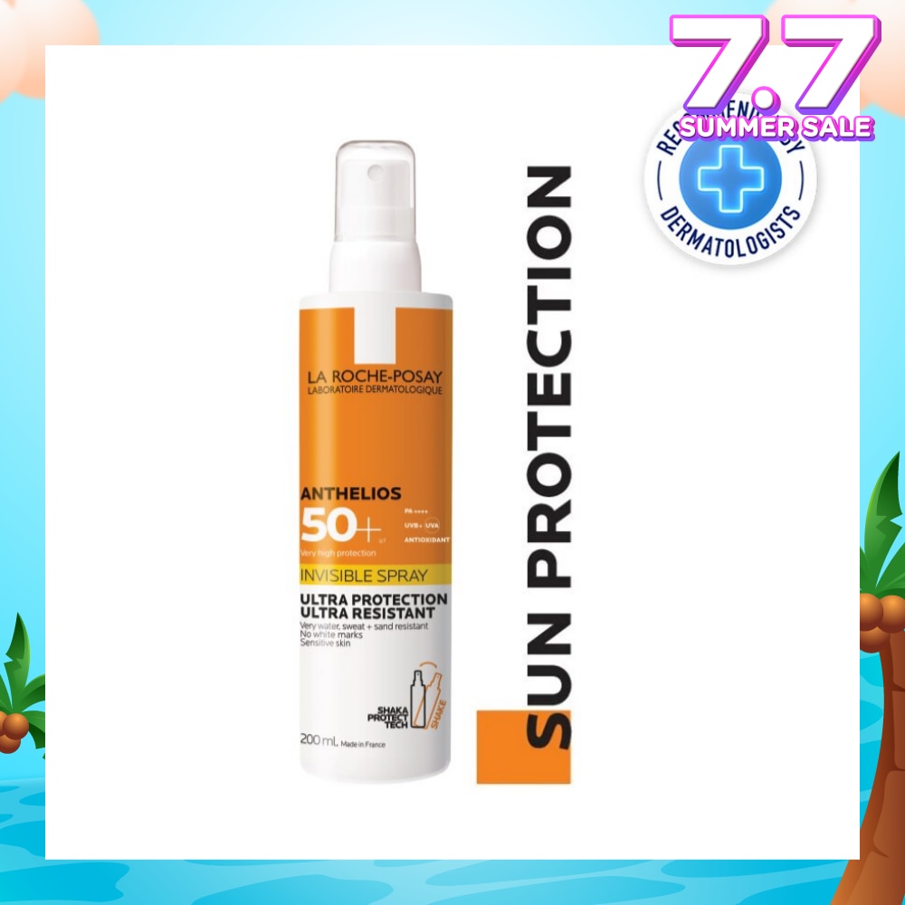 Anthelios Invisible Spray SFP50+ (Broad Spectrum UVB & UVA Facial Sunscreen for Sensitive Skin) 200ml