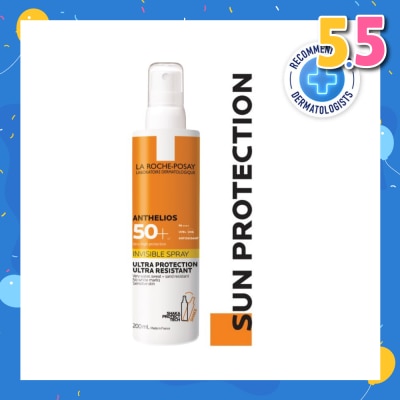 LA ROCHE-POSAY Anthelios Invisible Spray SFP50+ (Broad Spectrum UVB & UVA Facial Sunscreen for Sensitive Skin) 200ml