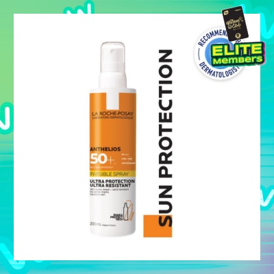 LA ROCHE-POSAY Anthelios Invisible Spray SFP50+ (Broad Spectrum UVB & UVA Facial Sunscreen for Sensitive Skin) 200ml