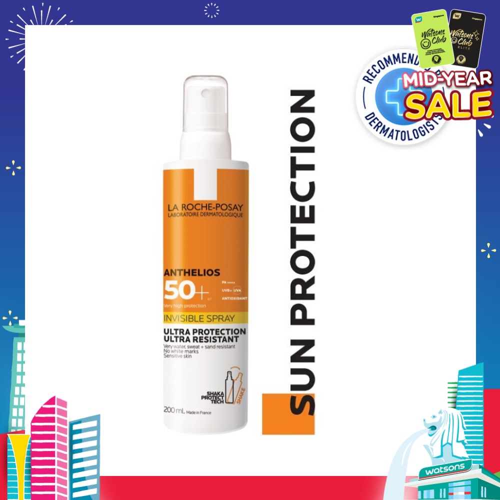 Anthelios Invisible Spray SFP50+ (Broad Spectrum UVB & UVA Facial Sunscreen for Sensitive Skin) 200ml