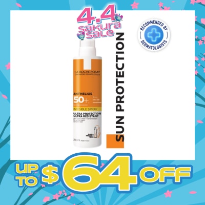 LA ROCHE-POSAY - Anthelios Invisible Spray SFP50+ (Broad Spectrum UVB & UVA Facial Sunscreen for Sensitive Skin) 200ml