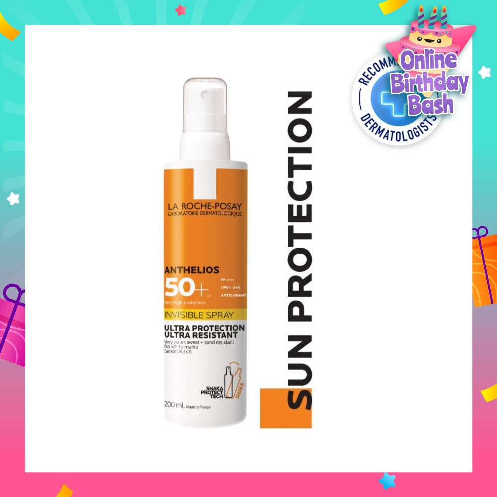 Anthelios Invisible Spray SFP50+ (Broad Spectrum UVB & UVA Facial Sunscreen for Sensitive Skin) 200ml