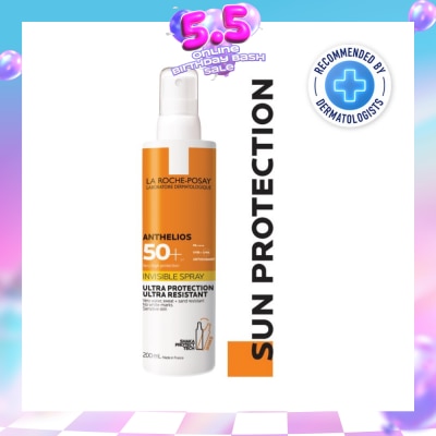 LA ROCHE-POSAY - Anthelios Invisible Spray SFP50+ (Broad Spectrum UVB & UVA Facial Sunscreen for Sensitive Skin) 200ml