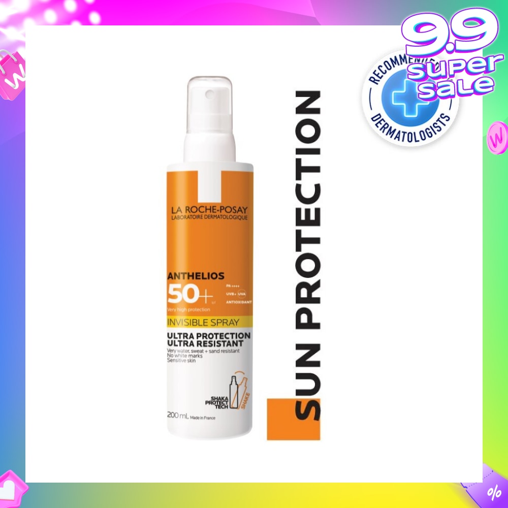 Anthelios Invisible Spray SFP50+ (Broad Spectrum UVB & UVA Facial Sunscreen for Sensitive Skin) 200ml