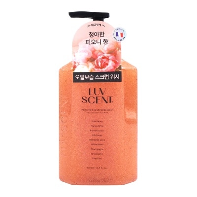 LUV SCENT Perfumed Scrub Body Wash Pink Peony Scent 500ml