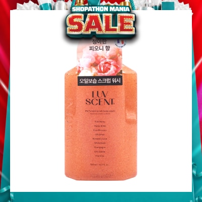 LUV SCENT - Perfumed Scrub Body Wash Pink Peony Scent 500ml
