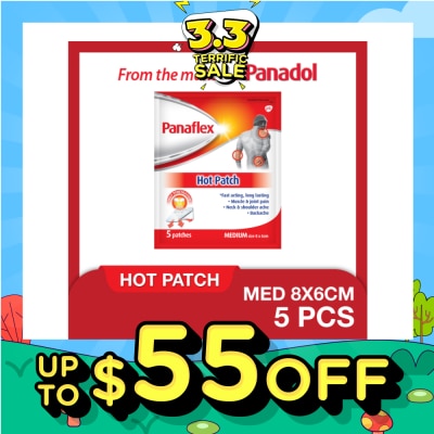 PANAFLEX Hot Medium Patch 8x6cm (To Relief Muscle & Joint Pain, Neck & Shoulder Ache & Backache) 5s