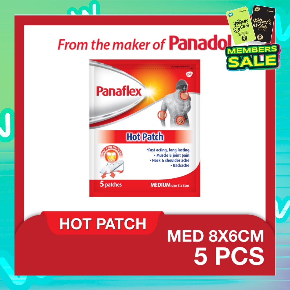 Hot Medium Patch 8x6cm (To Relief Muscle & Joint Pain, Neck & Shoulder Ache & Backache) 5s