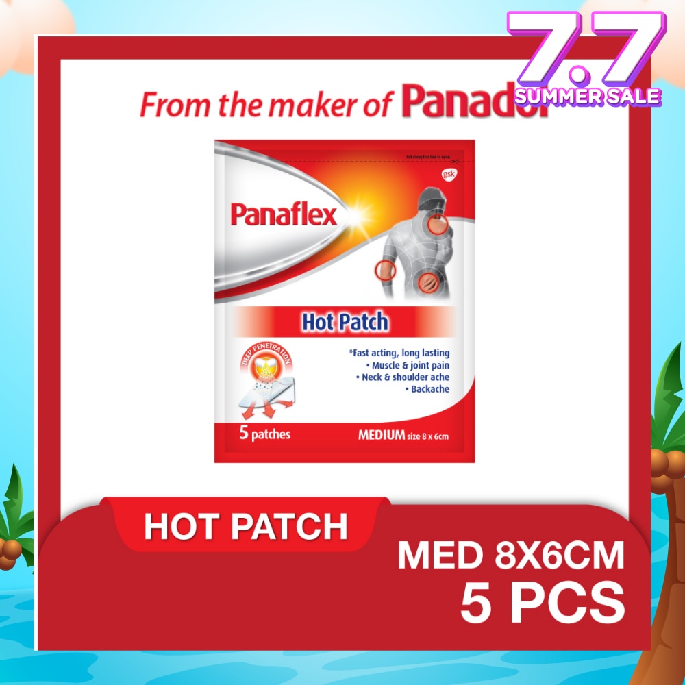 Hot Medium Patch 8x6cm (To Relief Muscle & Joint Pain, Neck & Shoulder Ache & Backache) 5s