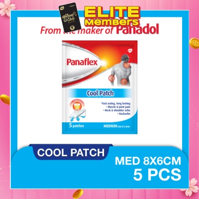 PANAFLEX Cool Medium Patch 8x6cm (To Relief Muscle & Joint Pain, Neck & Shoulder Ache & Backache) 5s