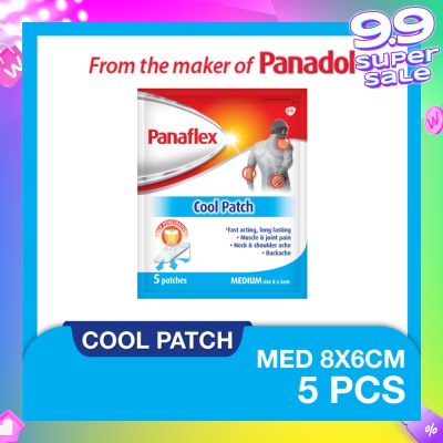 PANAFLEX Cool Medium Patch 8x6cm (To Relief Muscle & Joint Pain, Neck & Shoulder Ache & Backache) 5s