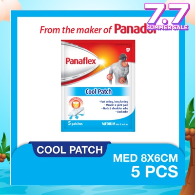PANAFLEX Cool Medium Patch 8x6cm (To Relief Muscle & Joint Pain, Neck & Shoulder Ache & Backache) 5s