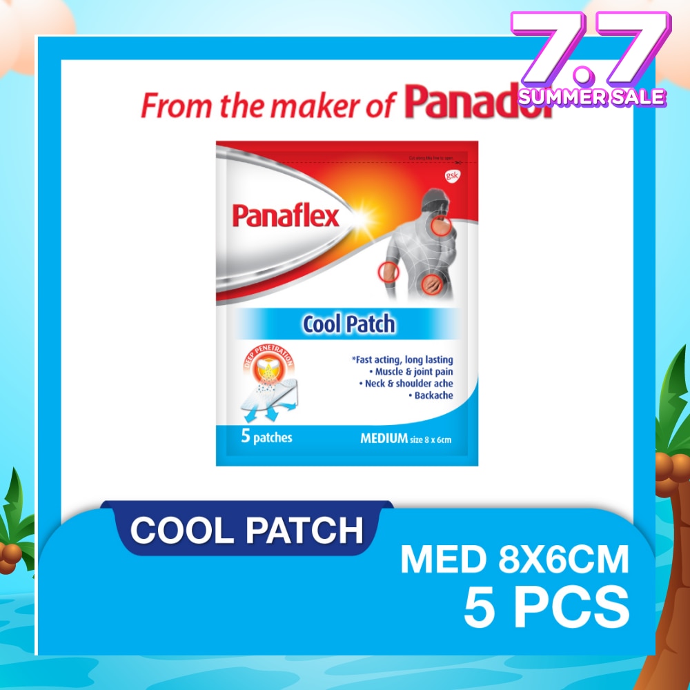 Cool Medium Patch 8x6cm (To Relief Muscle & Joint Pain, Neck & Shoulder Ache & Backache) 5s