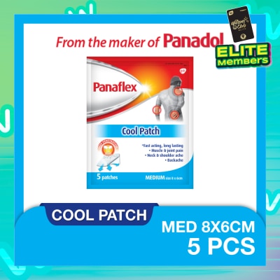 PANAFLEX Cool Medium Patch 8x6cm (To Relief Muscle & Joint Pain, Neck & Shoulder Ache & Backache) 5s