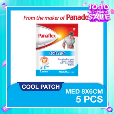PANAFLEX Cool Medium Patch 8x6cm (To Relief Muscle & Joint Pain, Neck & Shoulder Ache & Backache) 5s
