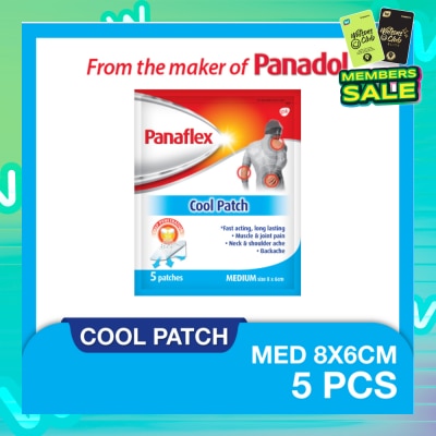 PANAFLEX Cool Medium Patch 8x6cm (To Relief Muscle & Joint Pain, Neck & Shoulder Ache & Backache) 5s