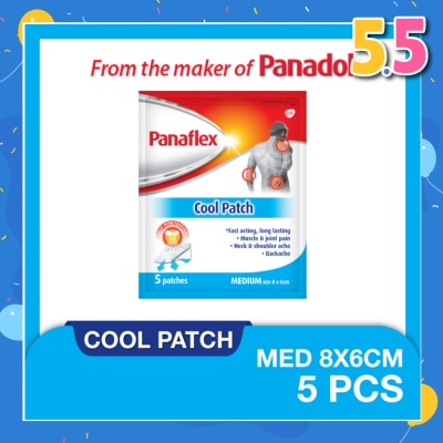 PANAFLEX Cool Medium Patch 8x6cm (To Relief Muscle & Joint Pain, Neck & Shoulder Ache & Backache) 5s