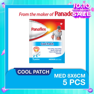 PANAFLEX Cool Medium Patch 8x6cm (To Relief Muscle & Joint Pain, Neck & Shoulder Ache & Backache) 5s