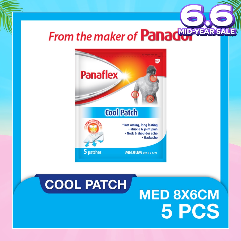 Cool Medium Patch 8x6cm (To Relief Muscle & Joint Pain, Neck & Shoulder Ache & Backache) 5s