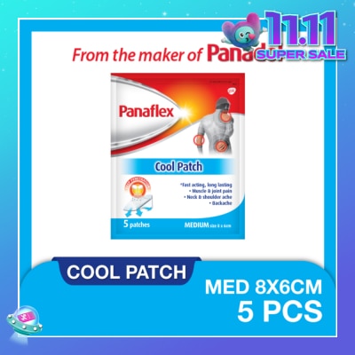 PANAFLEX Cool Medium Patch 8x6cm (To Relief Muscle & Joint Pain, Neck & Shoulder Ache & Backache) 5s