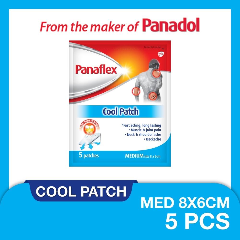 Cool Medium Patch 8x6cm (To Relief Muscle & Joint Pain, Neck & Shoulder Ache & Backache) 5s