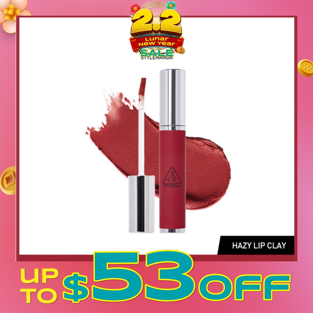 3CE Hazy Lip Clay #Whip Red 1s