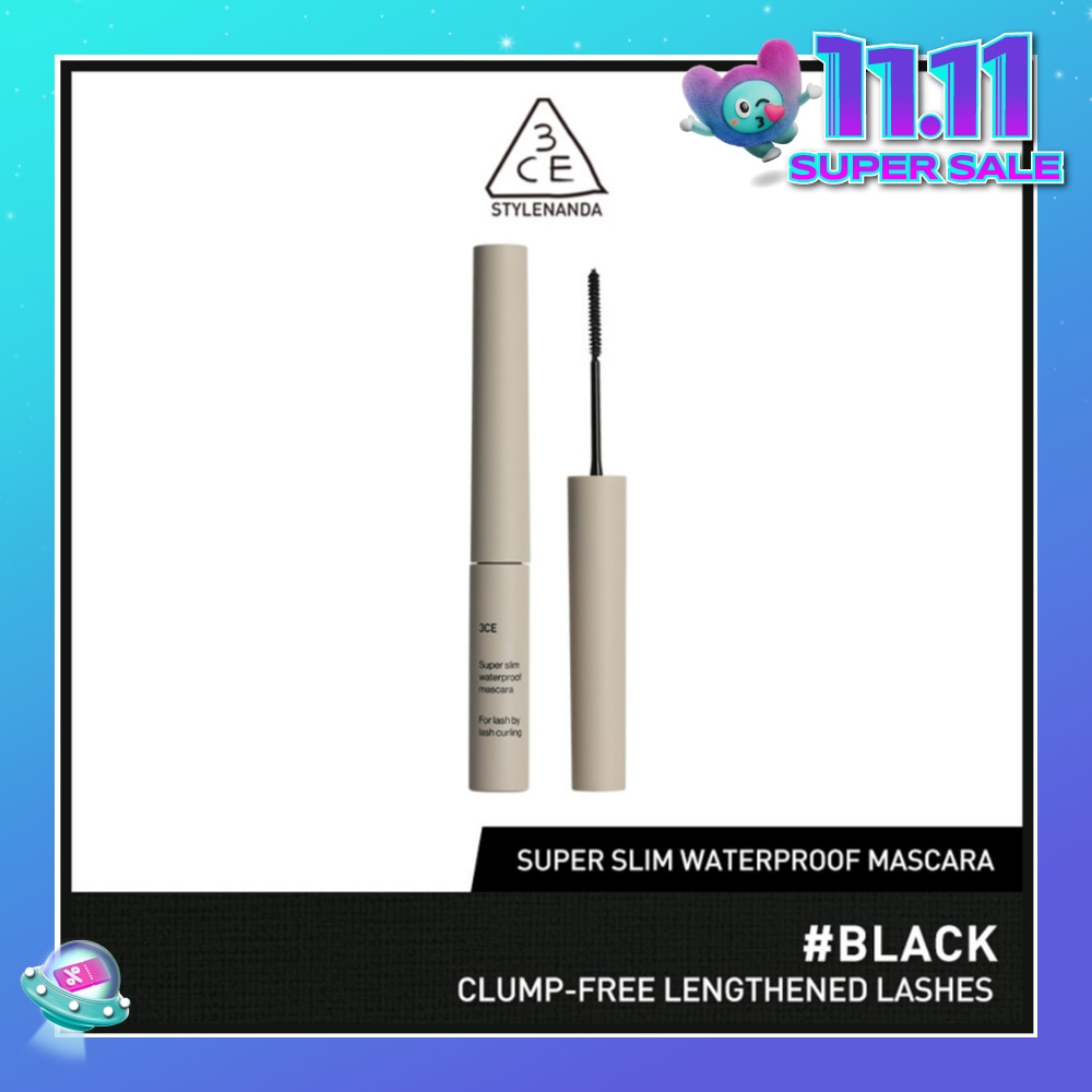 3CE Super Slim Waterproof Mascara #Black 1s