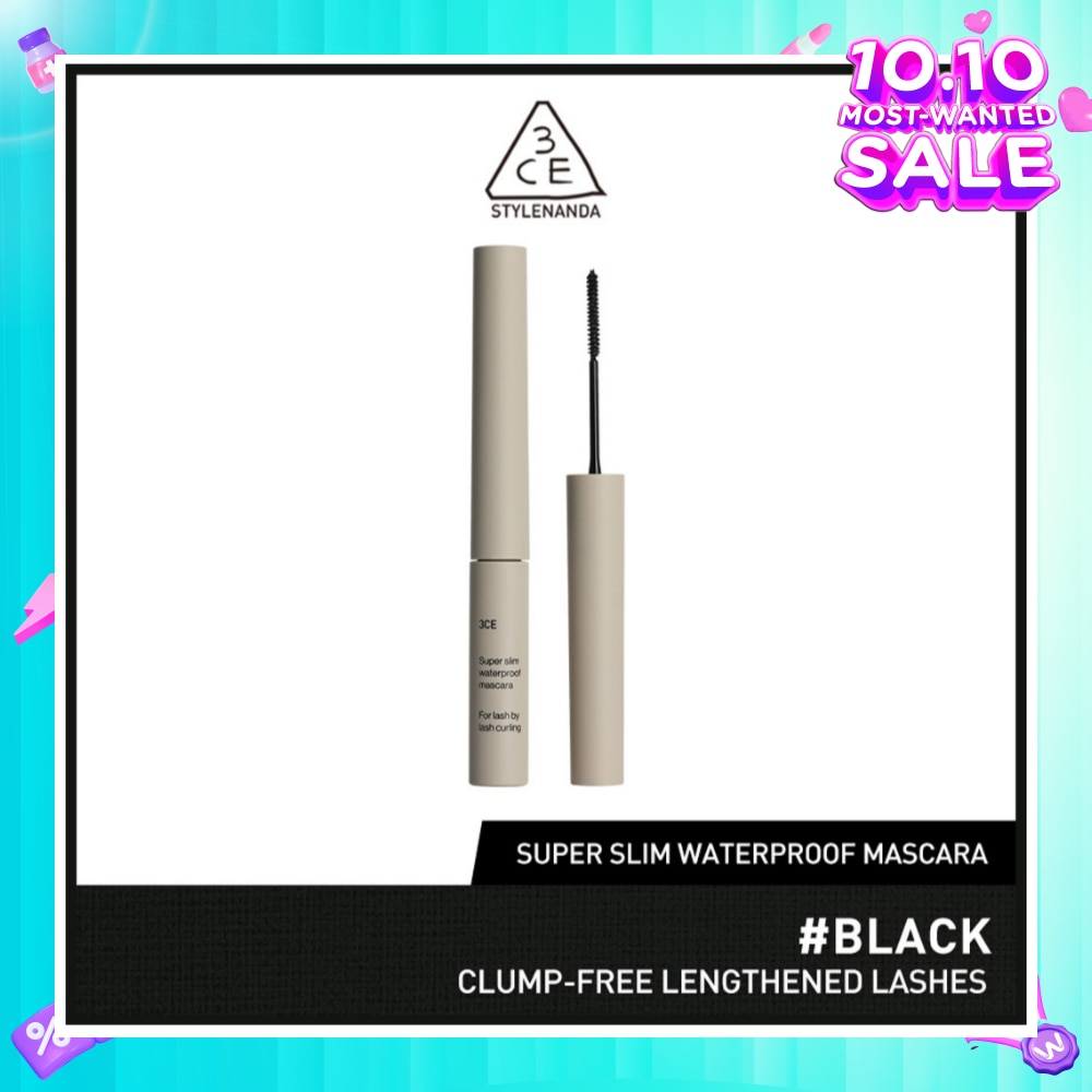3CE Super Slim Waterproof Mascara #Black 1s