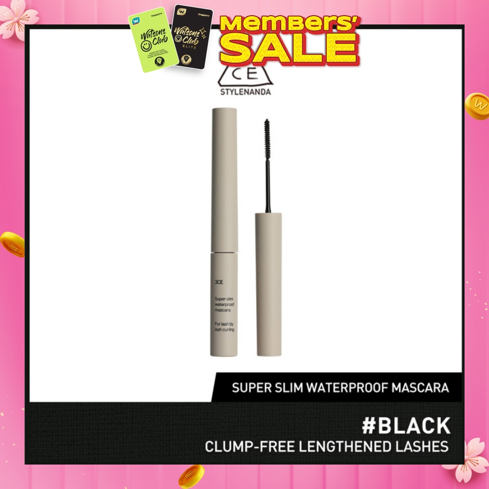 3CE Super Slim Waterproof Mascara #Black 1s