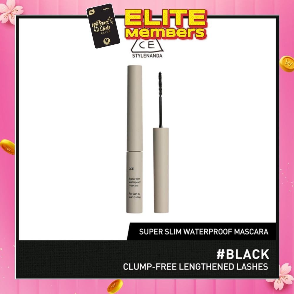 3CE Super Slim Waterproof Mascara #Black 1s
