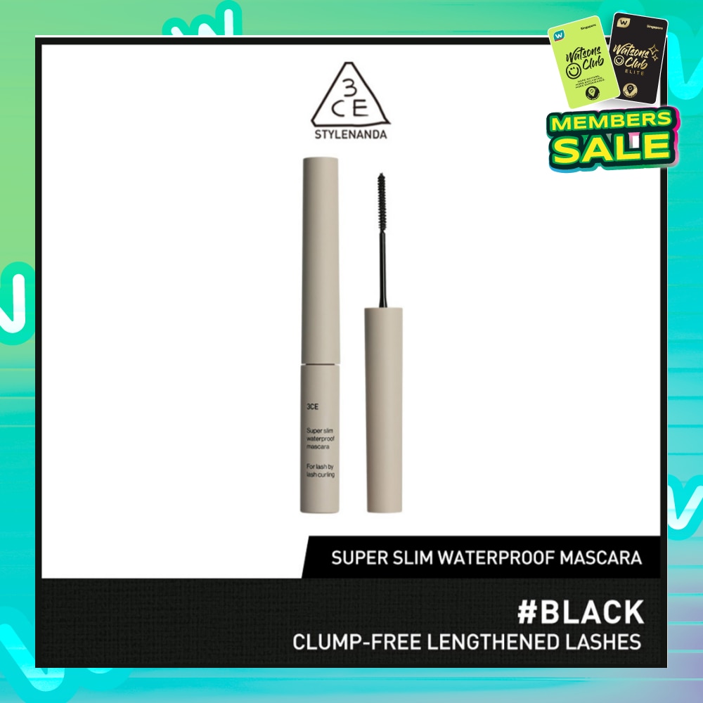 3CE Super Slim Waterproof Mascara #Black 1s