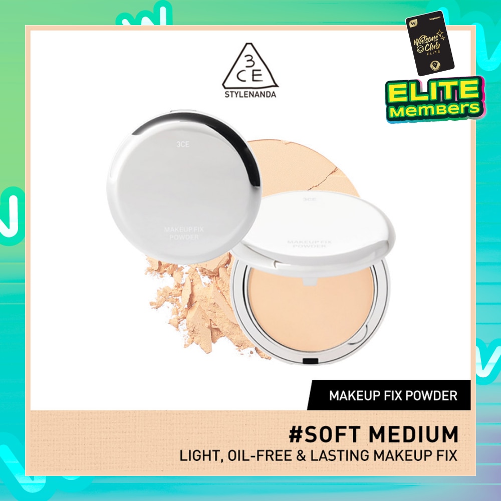 3CE Makeup Fix Powder #Soft Medium (Light, Oil-Free & Lasting Makeup Fix) 90g