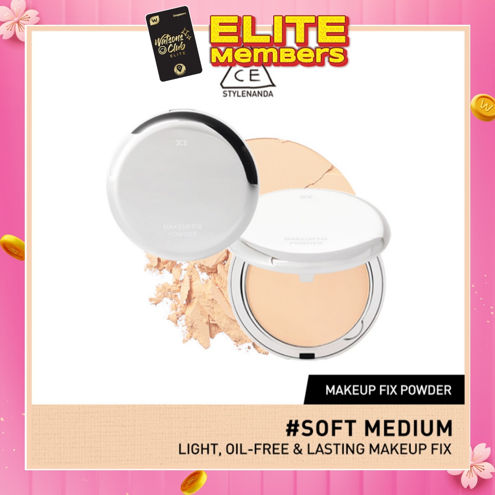 3CE Makeup Fix Powder #Soft Medium (Light, Oil-Free & Lasting Makeup Fix) 90g