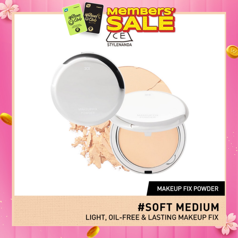 3CE Makeup Fix Powder #Soft Medium (Light, Oil-Free & Lasting Makeup Fix) 90g