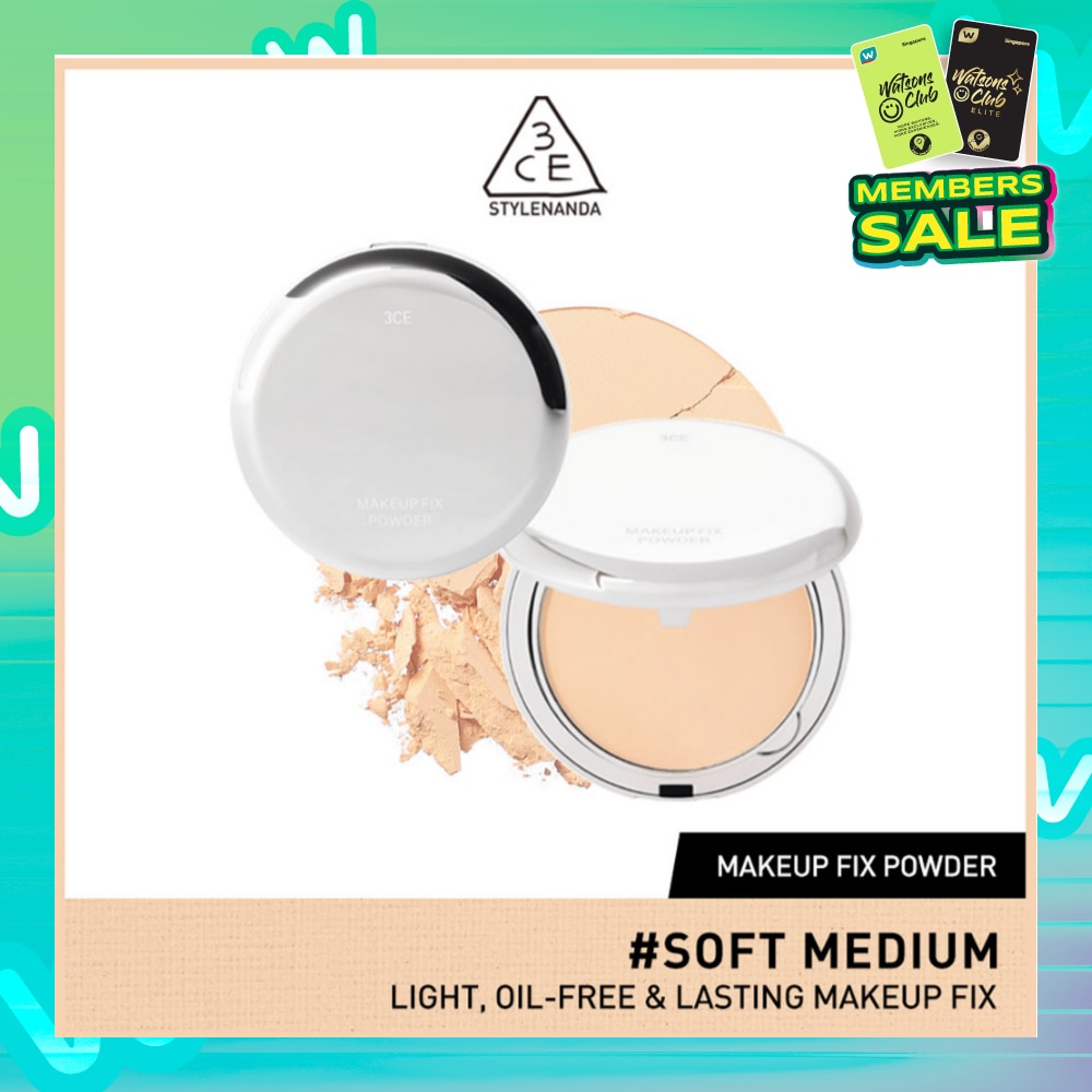 3CE Makeup Fix Powder #Soft Medium (Light, Oil-Free & Lasting Makeup Fix) 90g