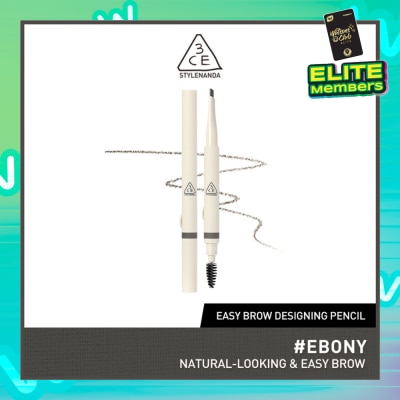 3CE Easy Brow Designing Pencil #Ebony 1s