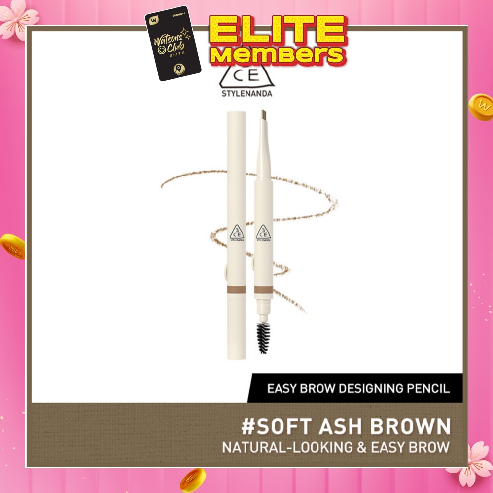 3CE Easy Brow Designing Pencil #Soft Ash Brown 1s