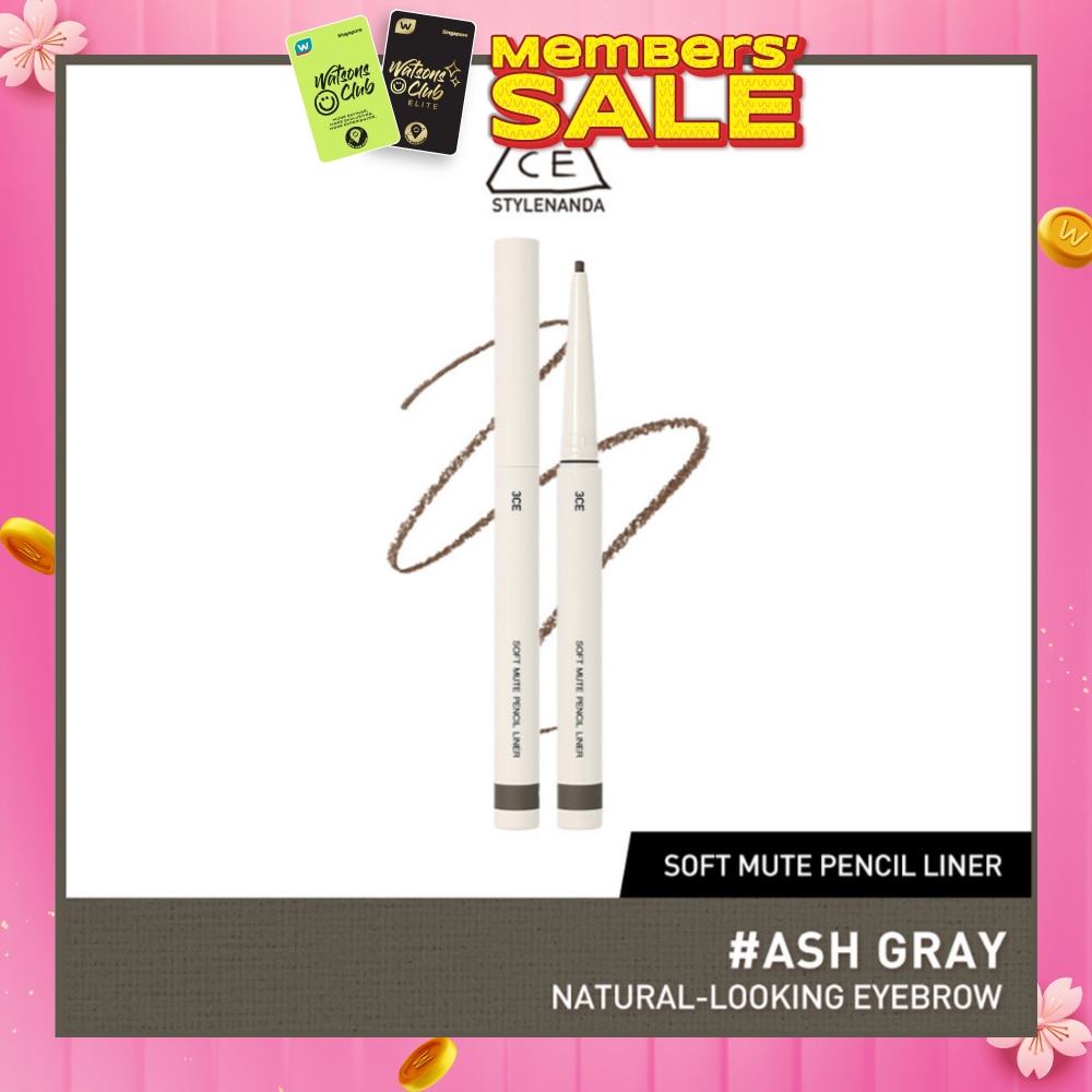 3CE Soft Mute Pencil Liner #Ash Gray 1s