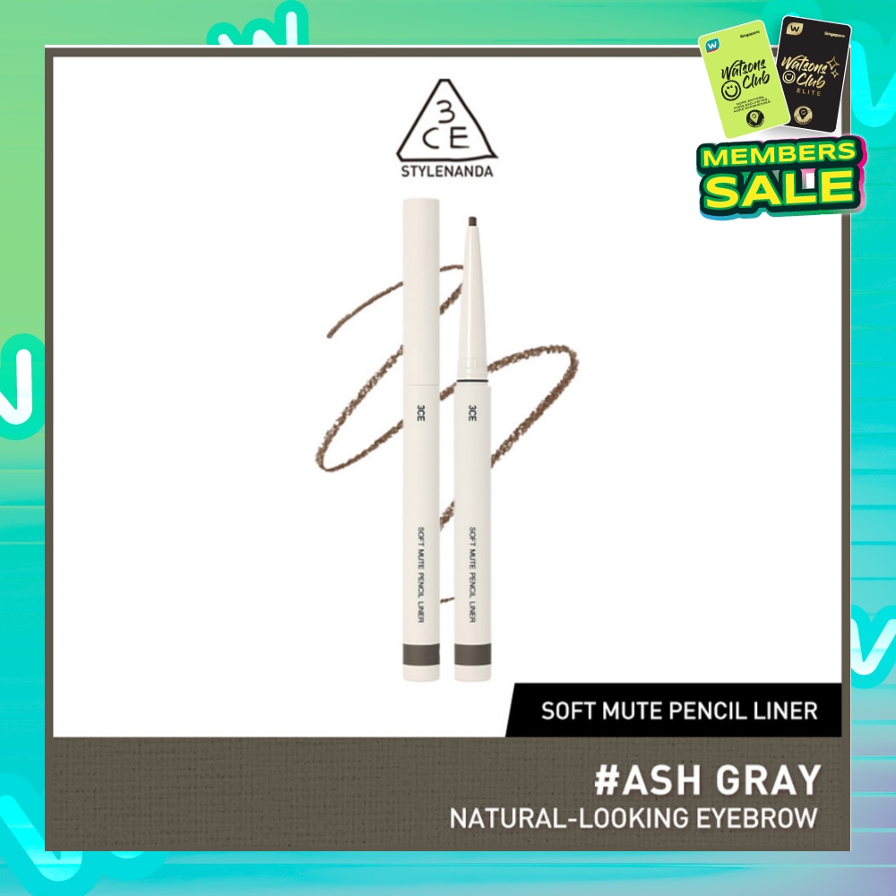 3CE Soft Mute Pencil Liner #Ash Gray 1s