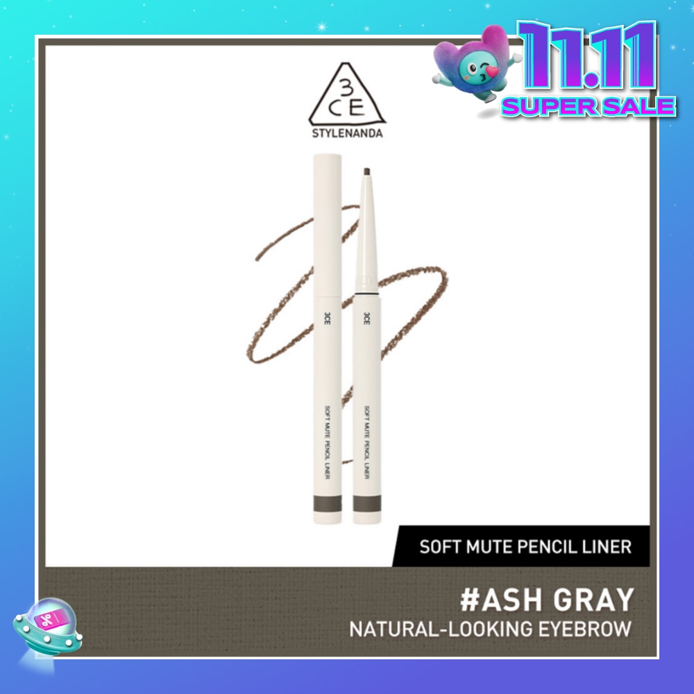 3CE Soft Mute Pencil Liner #Ash Gray 1s