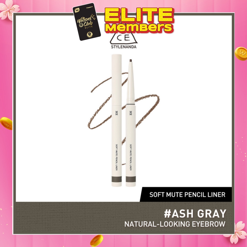 3CE Soft Mute Pencil Liner #Ash Gray 1s