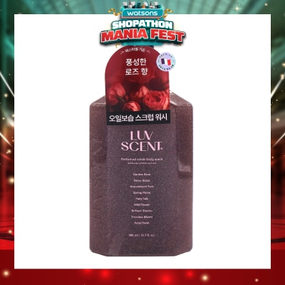 LUV SCENT - Perfumed Scrub Body Wash Garden Rose Scent 500ml