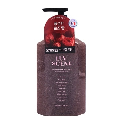 LUV SCENT Perfumed Scrub Body Wash Garden Rose Scent 500ml