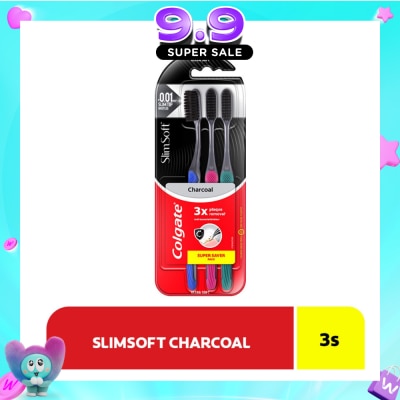 COLGATE - Slim Soft Charcoal Toothbrush Buy 2 Free 1 Value Pack image